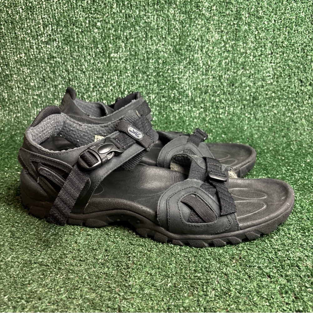 Vintage Reebok Mens All‎ Black Double Strap Open Toe Sporty Sandals Size 13